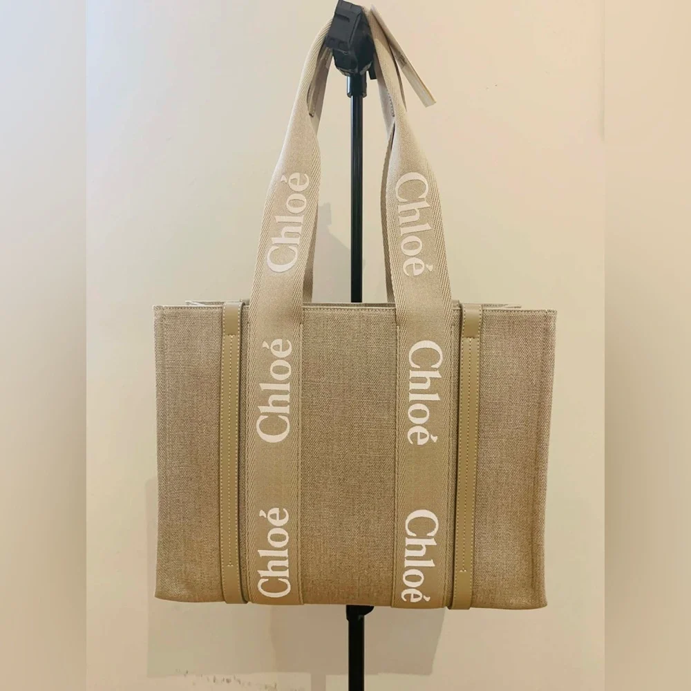 NWT CHLOÉ Medium Woody Tote Bag in Boyish Brown - Picture 5 of 12